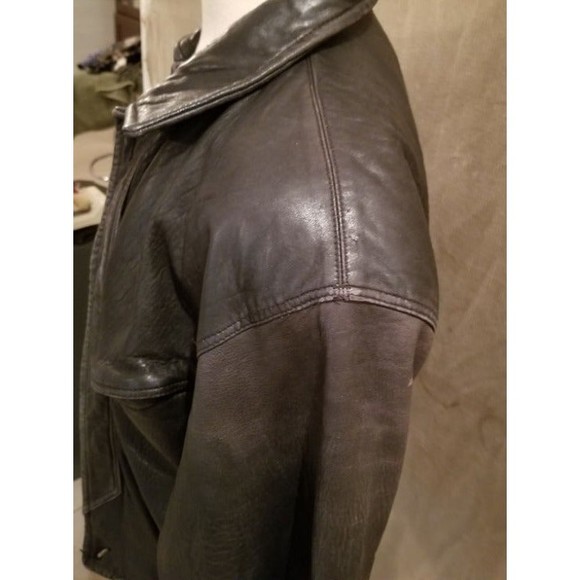 Super soft vtg Cellini leather cafe racer style jacket - Picture 4 of 11